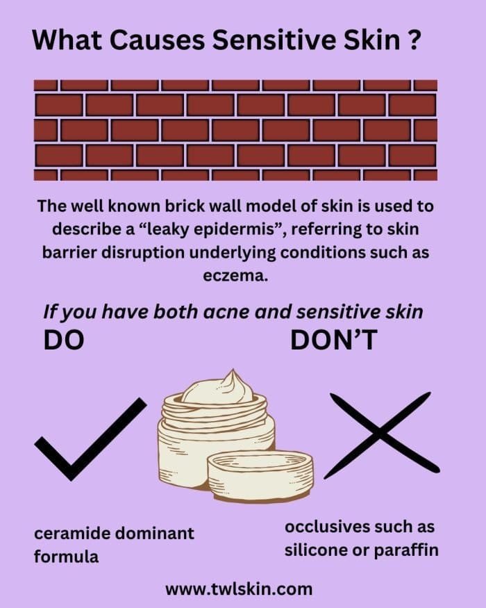 What causes sensitive skin?